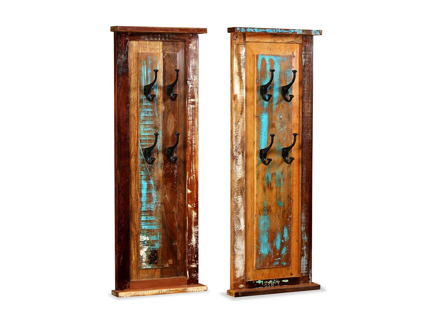 Lot de 2 portes-manteaux bois marron 38 x 38 x 100 cm DEC024192