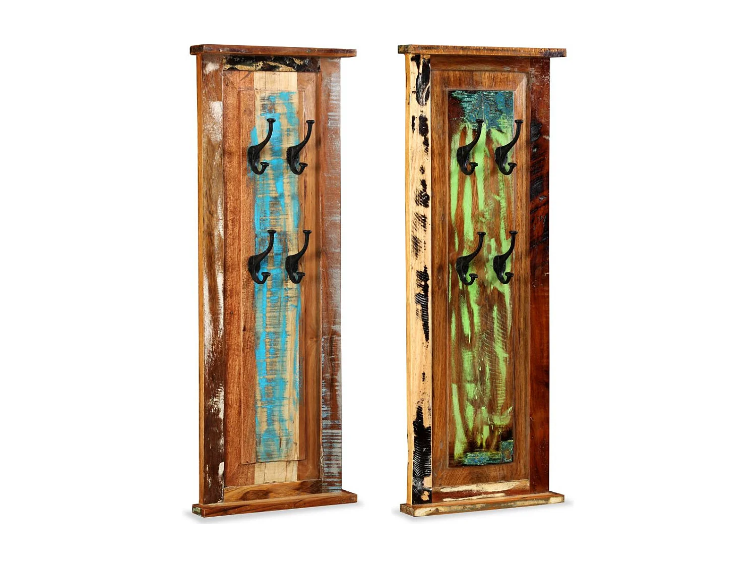Lot de 2 portes-manteaux bois marron 38 x 38 x 100 cm DEC024192