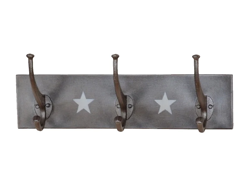 Porte-manteau mural en métal métal grise 40 x 10 x 14 cm MED05011