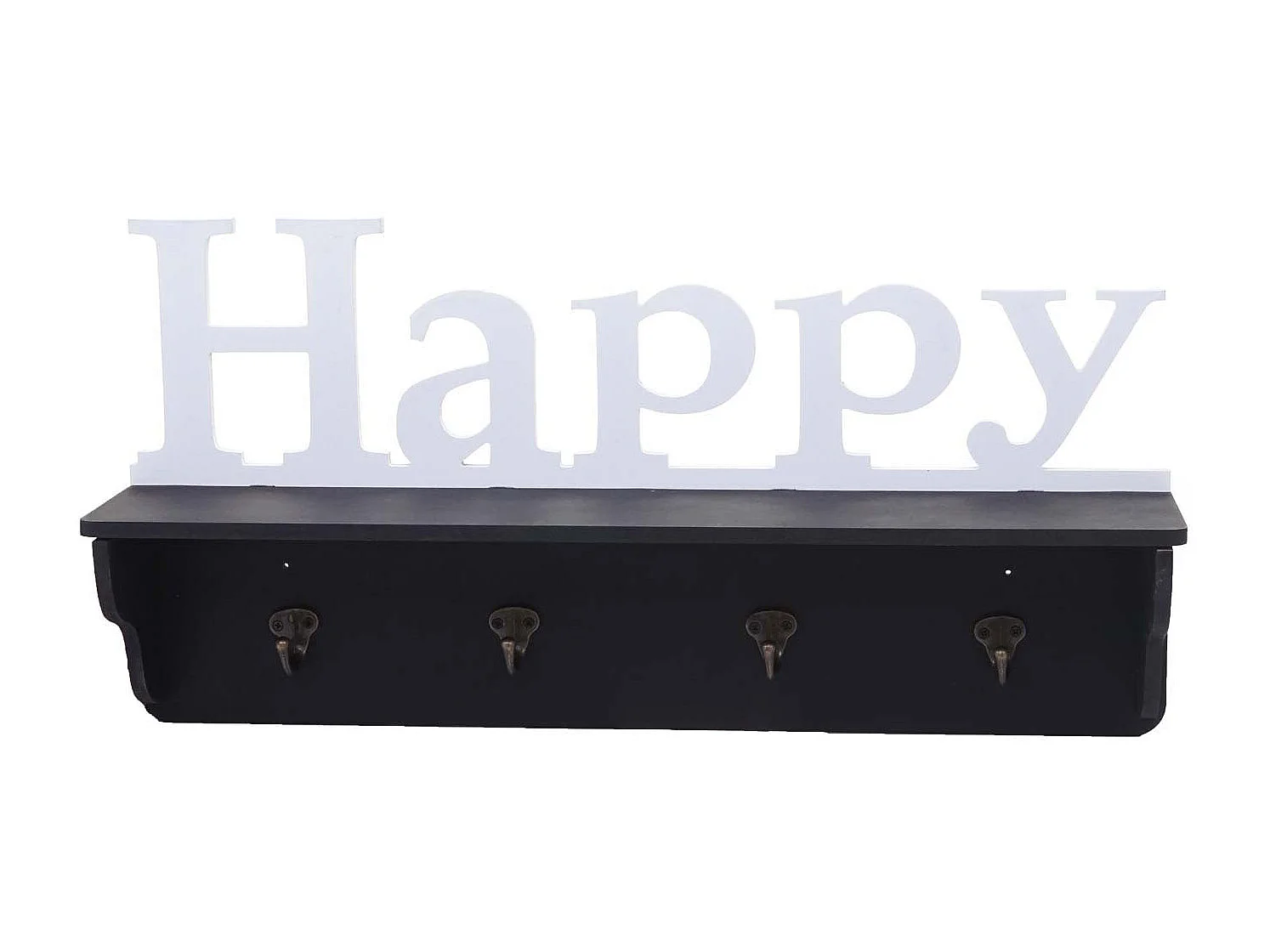 Porte-manteau mural Happy avec bois blanche 60 x 13 x 30 cm 04_0001017