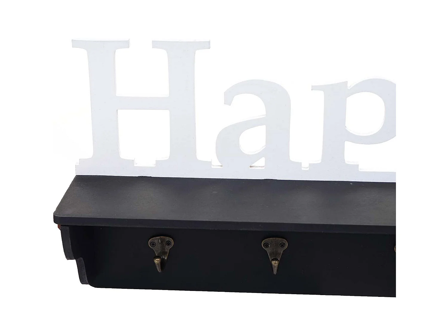 Porte-manteau mural Happy avec bois blanche 60 x 13 x 30 cm 04_0001017