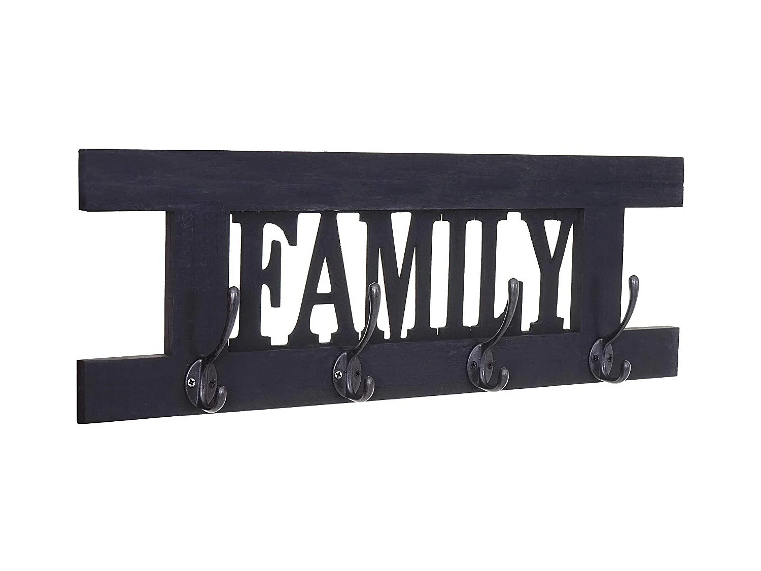 Porte-manteau mural patère en bois marron 60 x 1.5 x 20.5 cm MED04065