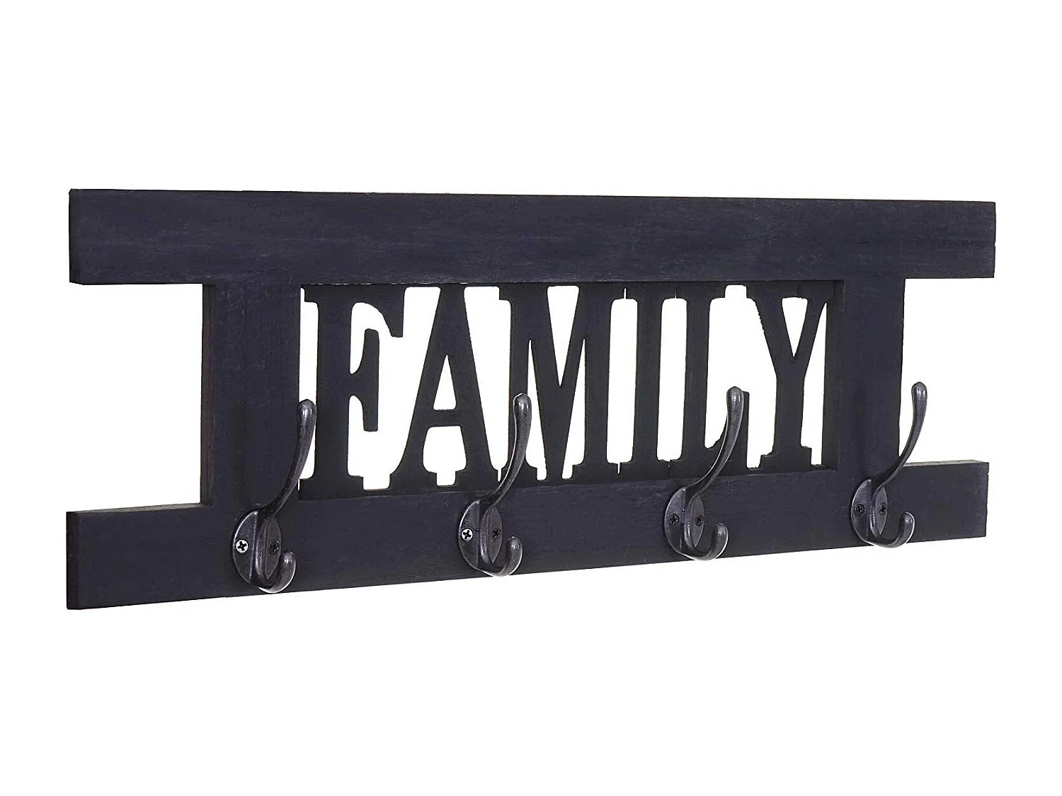 Porte-manteau mural patère en bois marron 60 x 1.5 x 20.5 cm MED04065