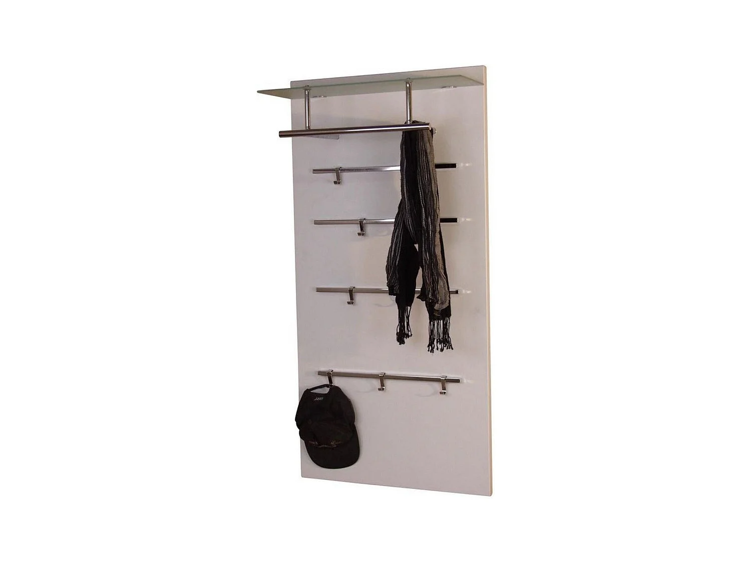 Porte-manteau panneau mural meuble blanche 60 x 26 x 120 cm MED05080