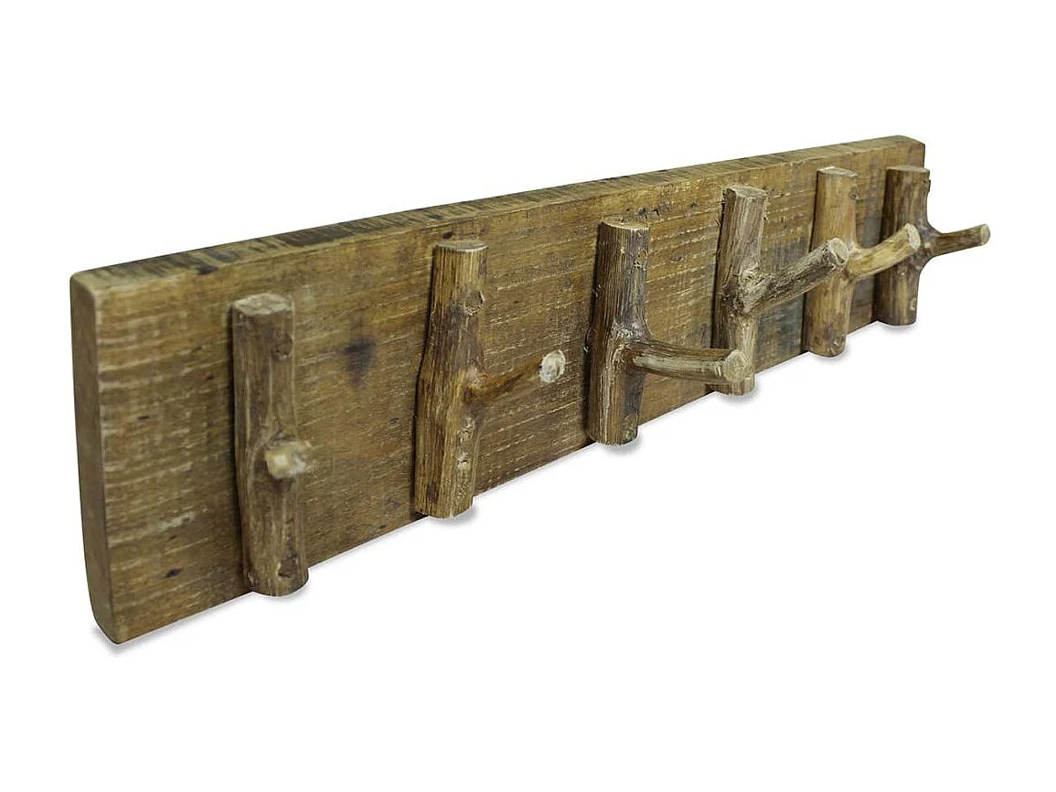 Porte-manteau en bois de bois marron 60 x 1 x 15 cm DEC024191