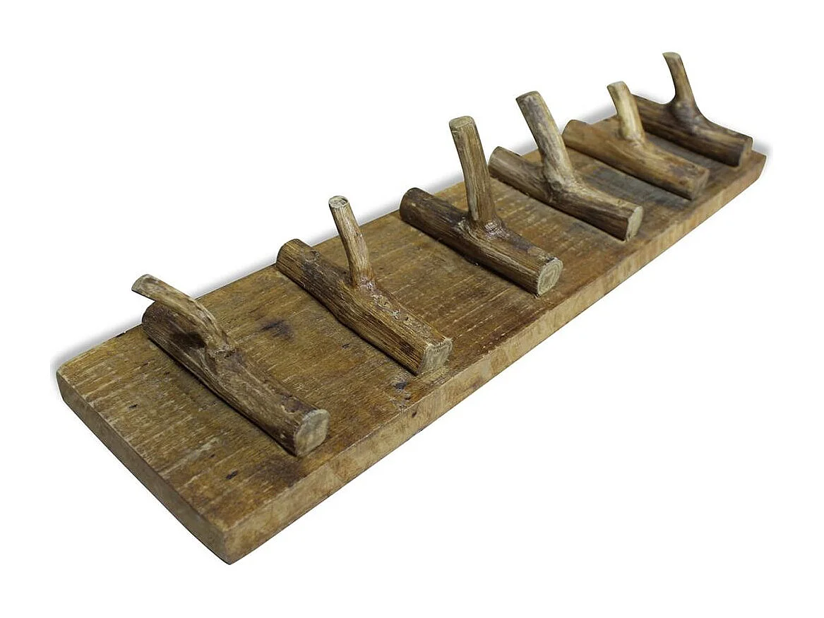 Porte-manteau en bois de bois marron 60 x 1 x 15 cm DEC024191