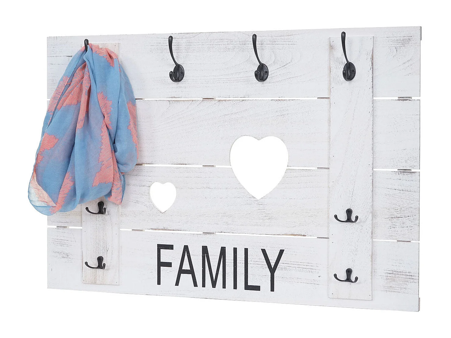 Porte-manteau mural Family panneau blanche 90 x 8 x 60 cm 04_0001006