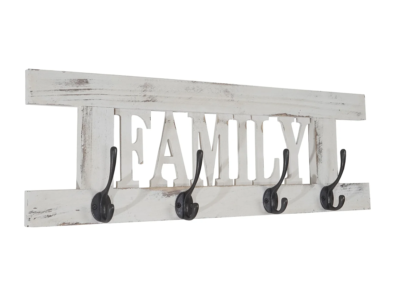 Porte-manteau mural x2 Home+Family blanche 60 x 1.8 x 21 cm 04_0003058