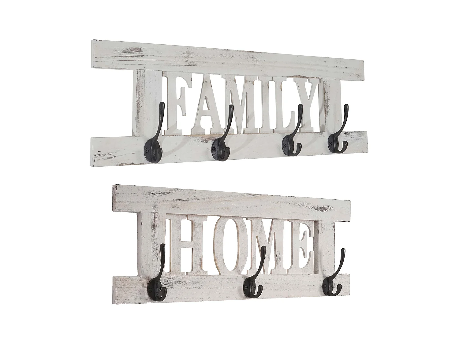 Porte-manteau mural x2 Home+Family blanche 60 x 1.8 x 21 cm 04_0003058