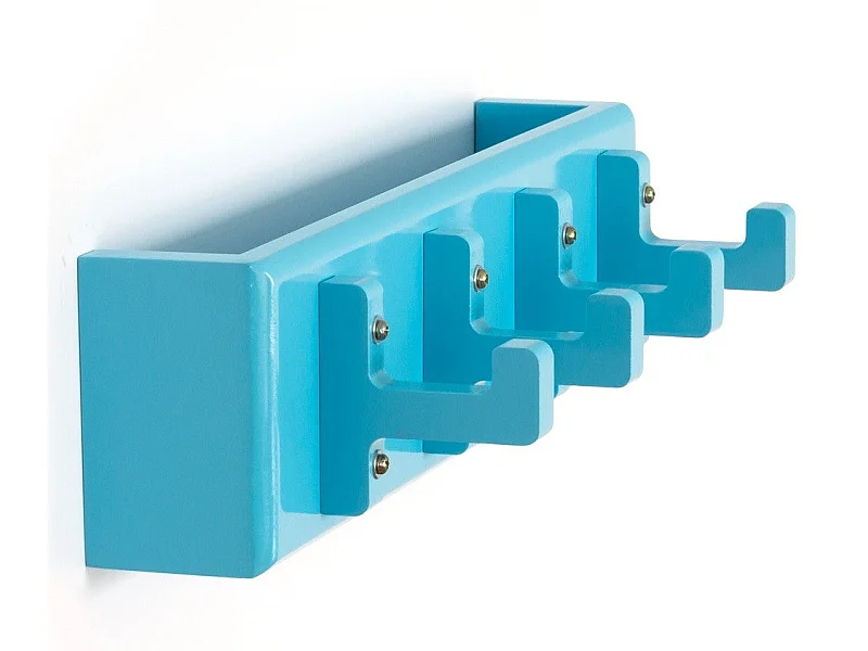 Porte-clés mural polyvalent 4 bleue 40 x 13 x 10 cm DIV06009