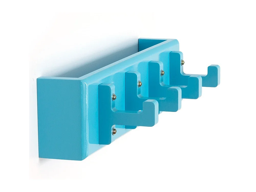 Porte-clés mural polyvalent 4 bleue 40 x 13 x 10 cm DIV06009