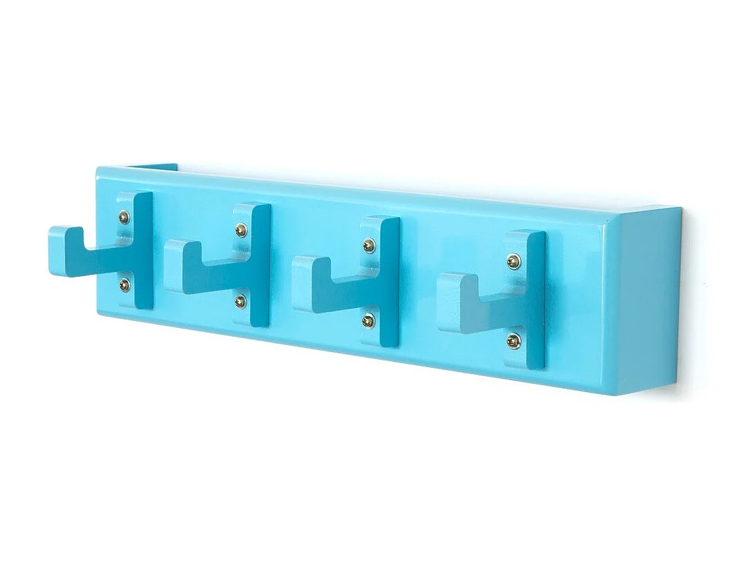 Porte-clés mural polyvalent 4 bleue 40 x 13 x 10 cm DIV06009