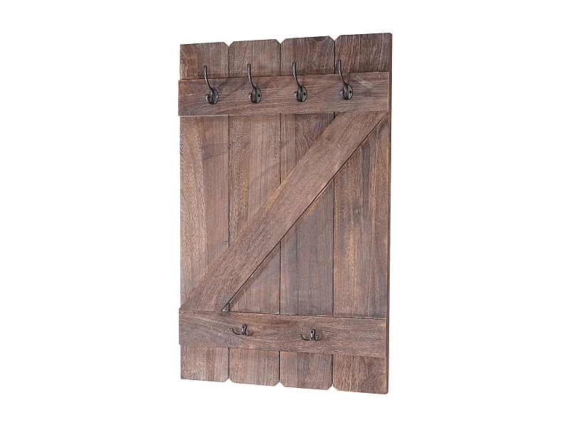 Porte-manteau mural panneau avec bois marron 60 x 10 x 91 cm 04_0001009