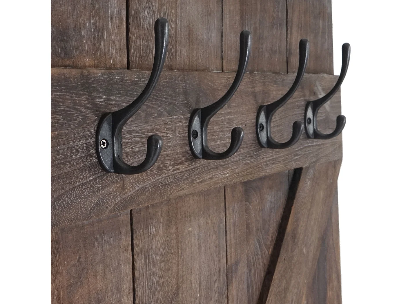Porte-manteau mural panneau avec bois marron 60 x 10 x 91 cm 04_0001009