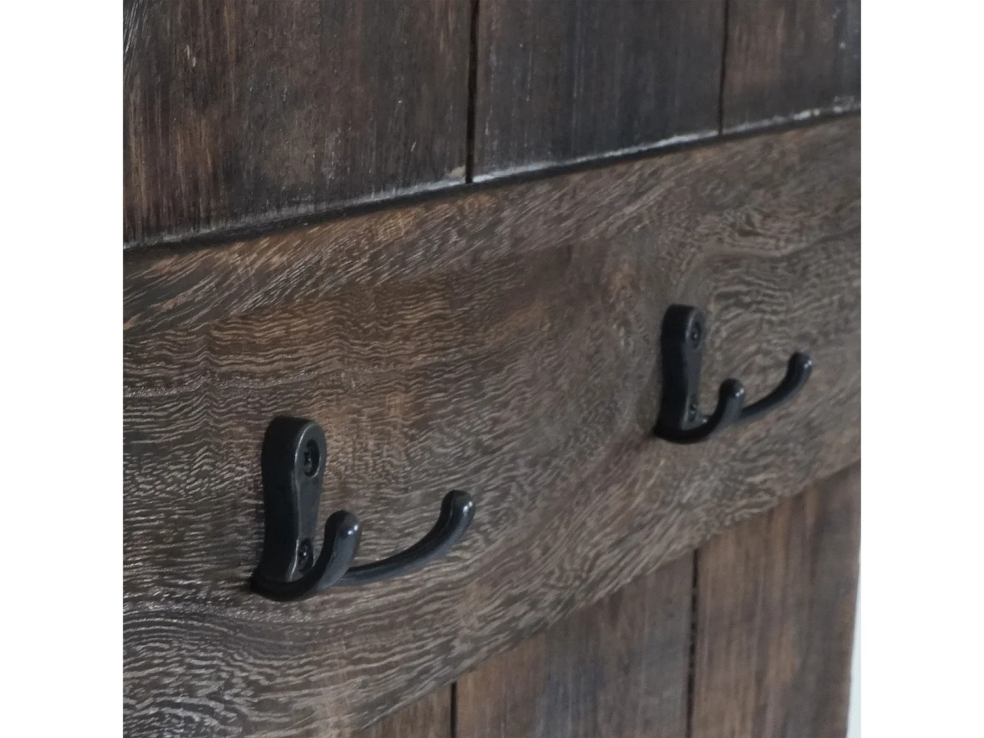 Porte-manteau mural panneau avec bois marron 60 x 10 x 91 cm 04_0001009