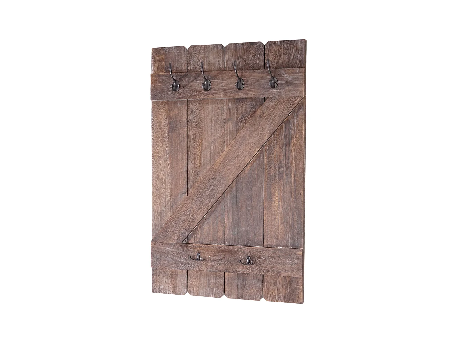 Porte-manteau mural panneau avec bois marron 60 x 10 x 91 cm 04_0001009