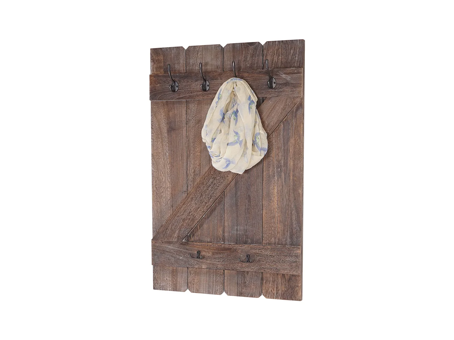 Porte-manteau mural panneau avec bois marron 60 x 10 x 91 cm 04_0001009
