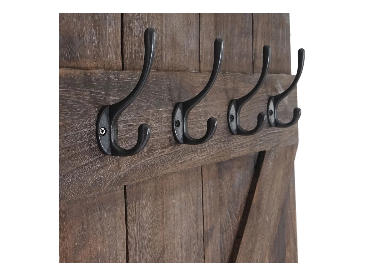 Porte-manteau mural panneau avec bois marron 60 x 10 x 91 cm 04_0001009