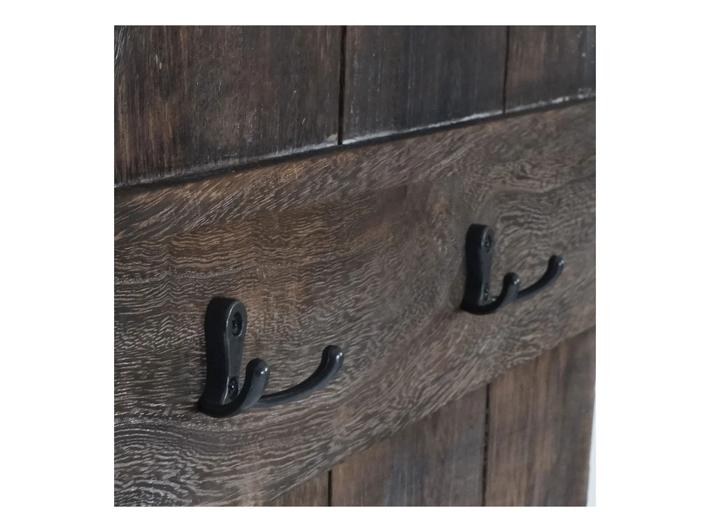 Porte-manteau mural panneau avec bois marron 60 x 10 x 91 cm 04_0001009