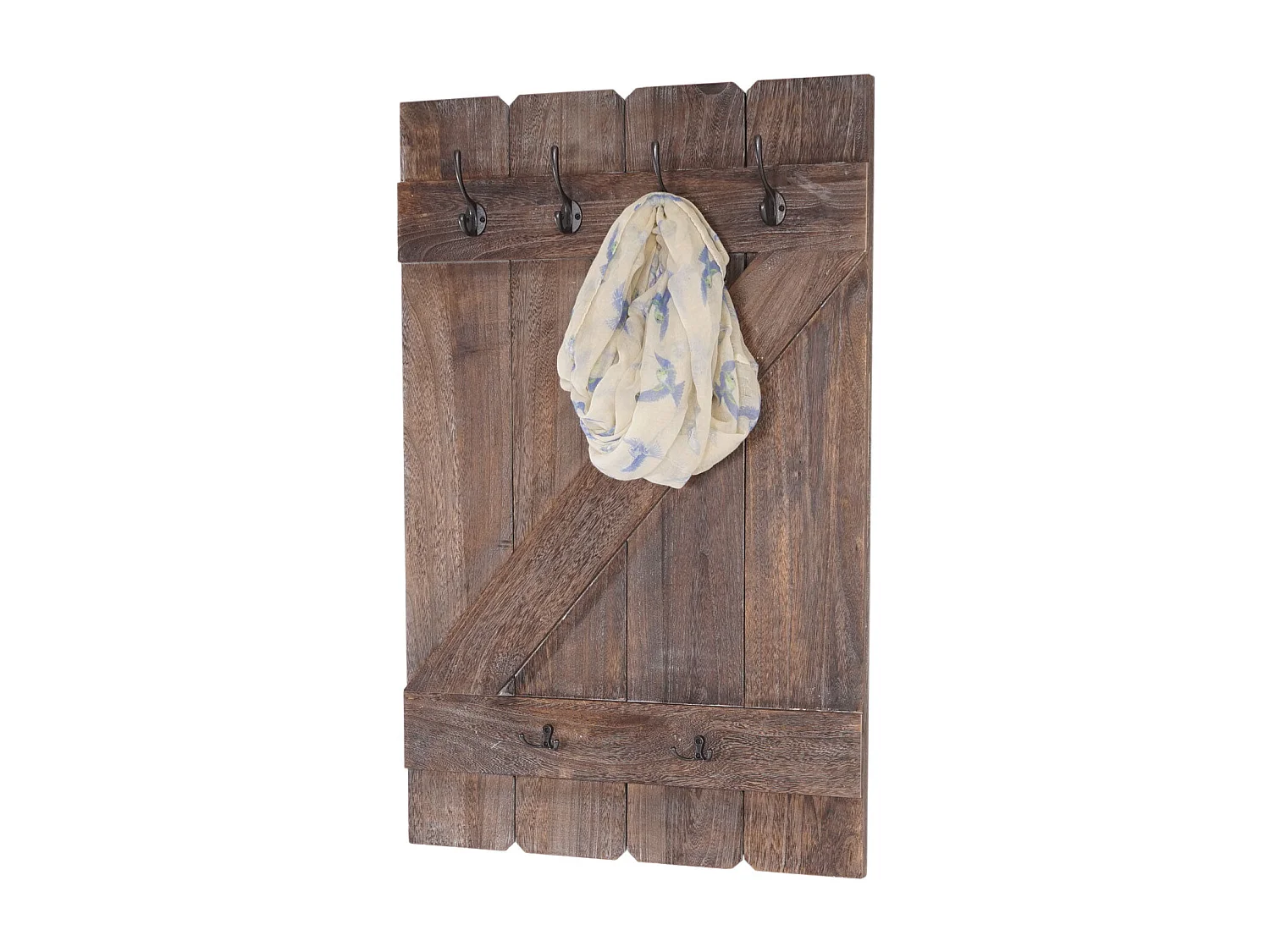 Porte-manteau mural panneau avec bois marron 60 x 10 x 91 cm 04_0001009