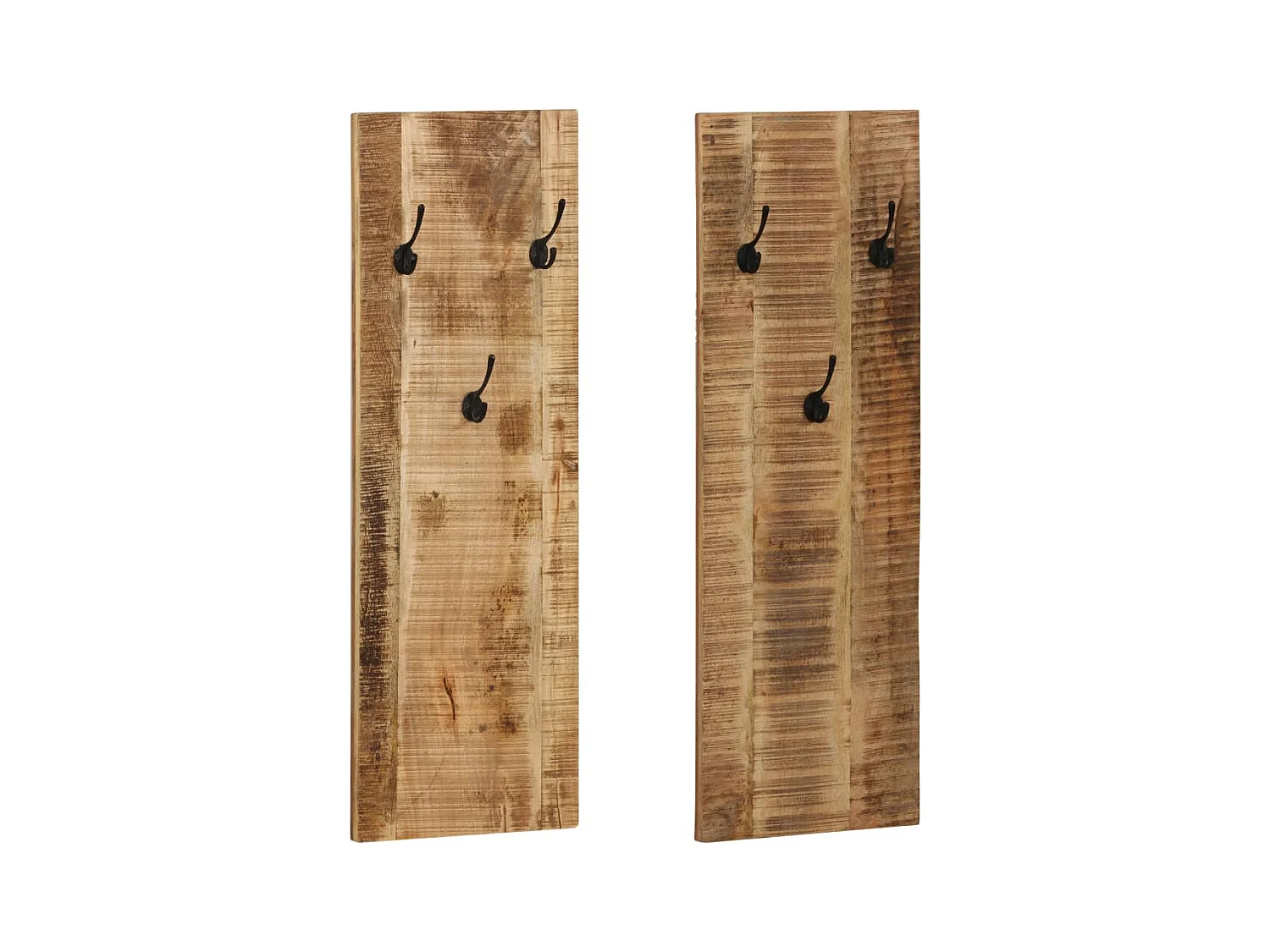 Lot de 2 portes-manteaux bois marron 36 x 3 x 110 cm DEC024202