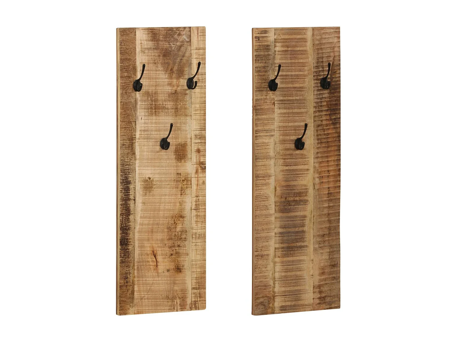 Lot de 2 portes-manteaux bois marron 36 x 3 x 110 cm DEC024202