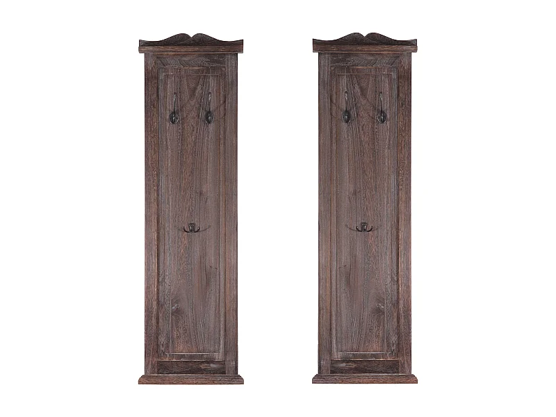 Lot de 2 porte-manteaux bois marron 38 x 13 x 115 cm 04_0007420