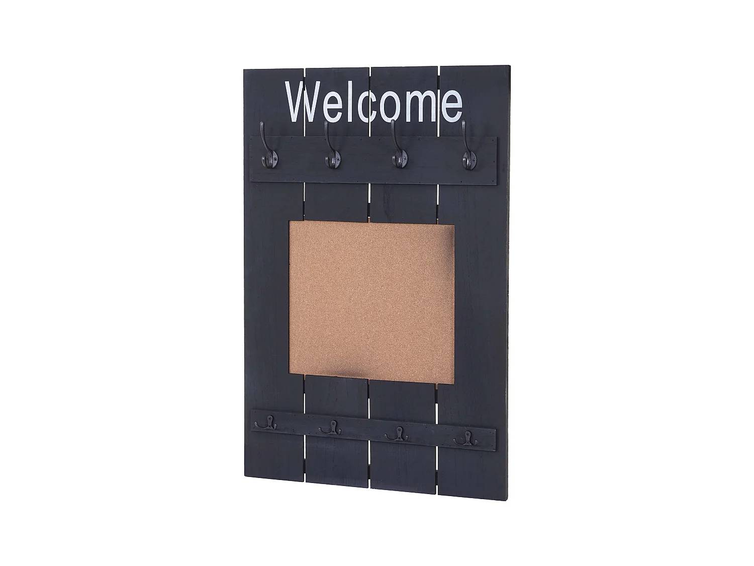 Porte-manteau mural panneau d'affichage bois marron 60 x 8 x 91 cm 04_0001000