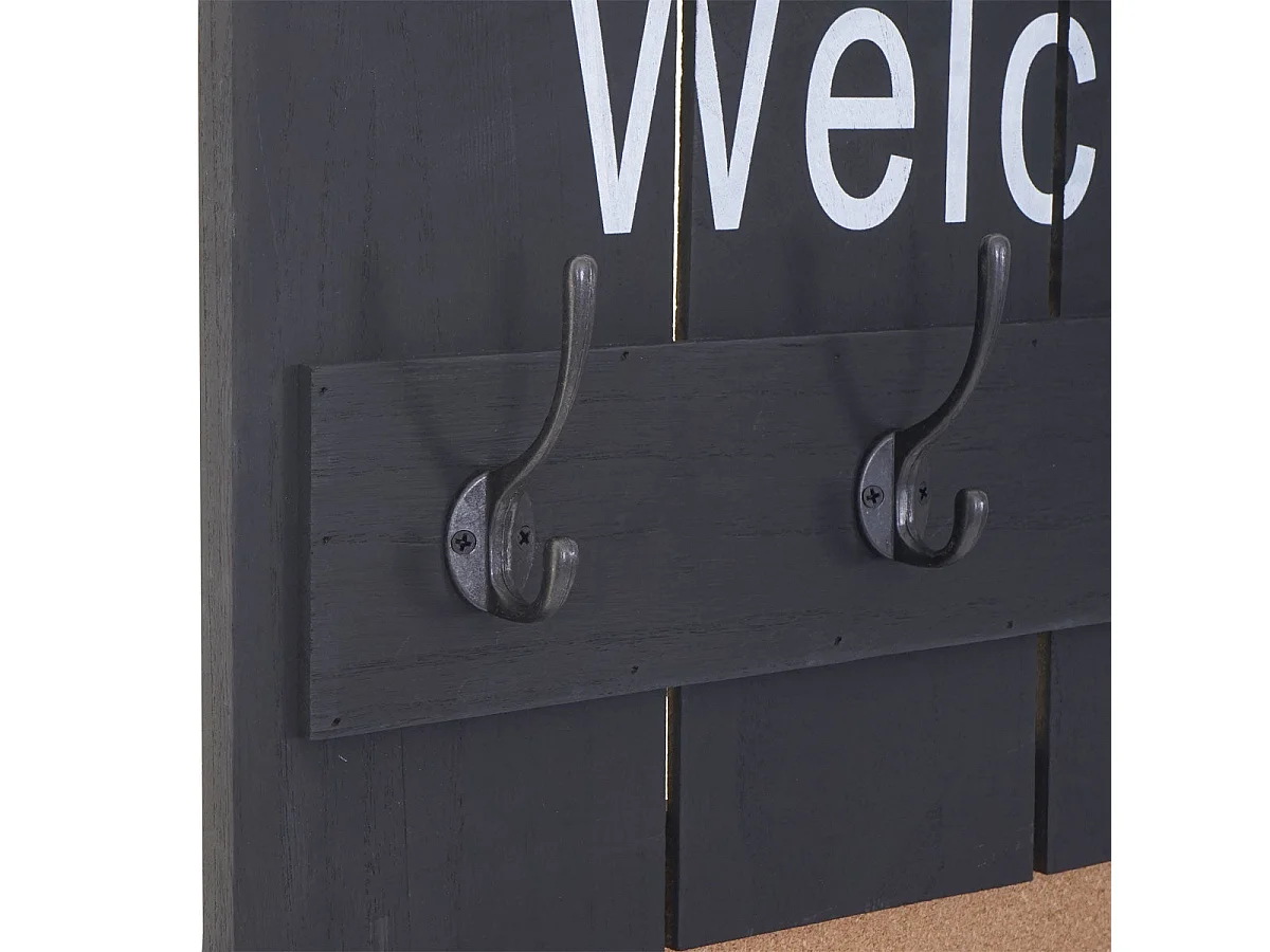 Porte-manteau mural panneau d'affichage bois marron 60 x 8 x 91 cm 04_0001000