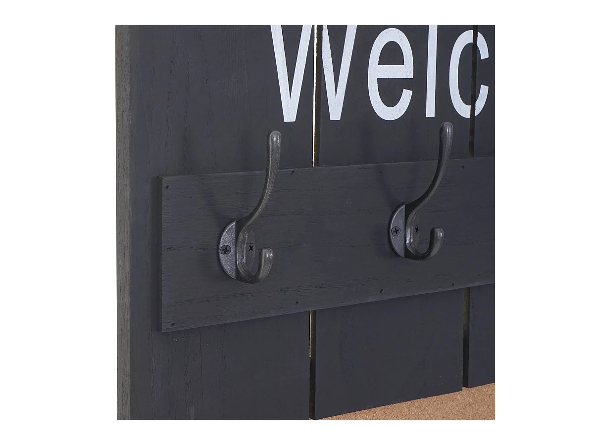 Porte-manteau mural panneau d'affichage bois marron 60 x 8 x 91 cm 04_0001000