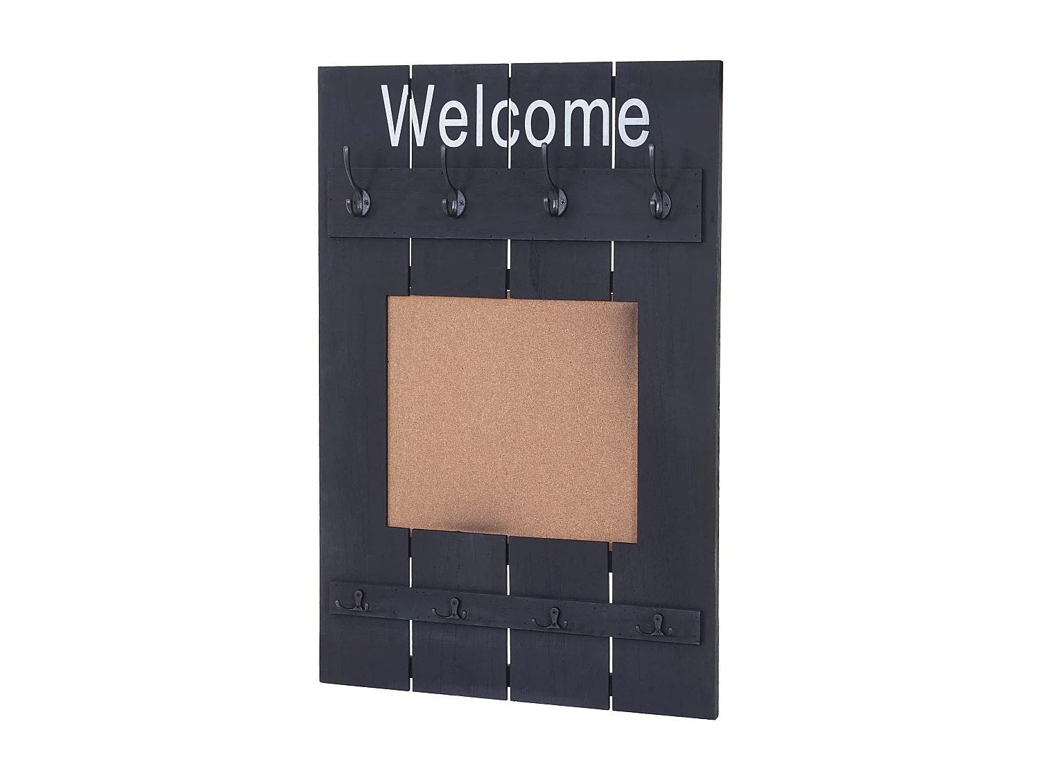 Porte-manteau mural panneau d'affichage bois marron 60 x 8 x 91 cm 04_0001000