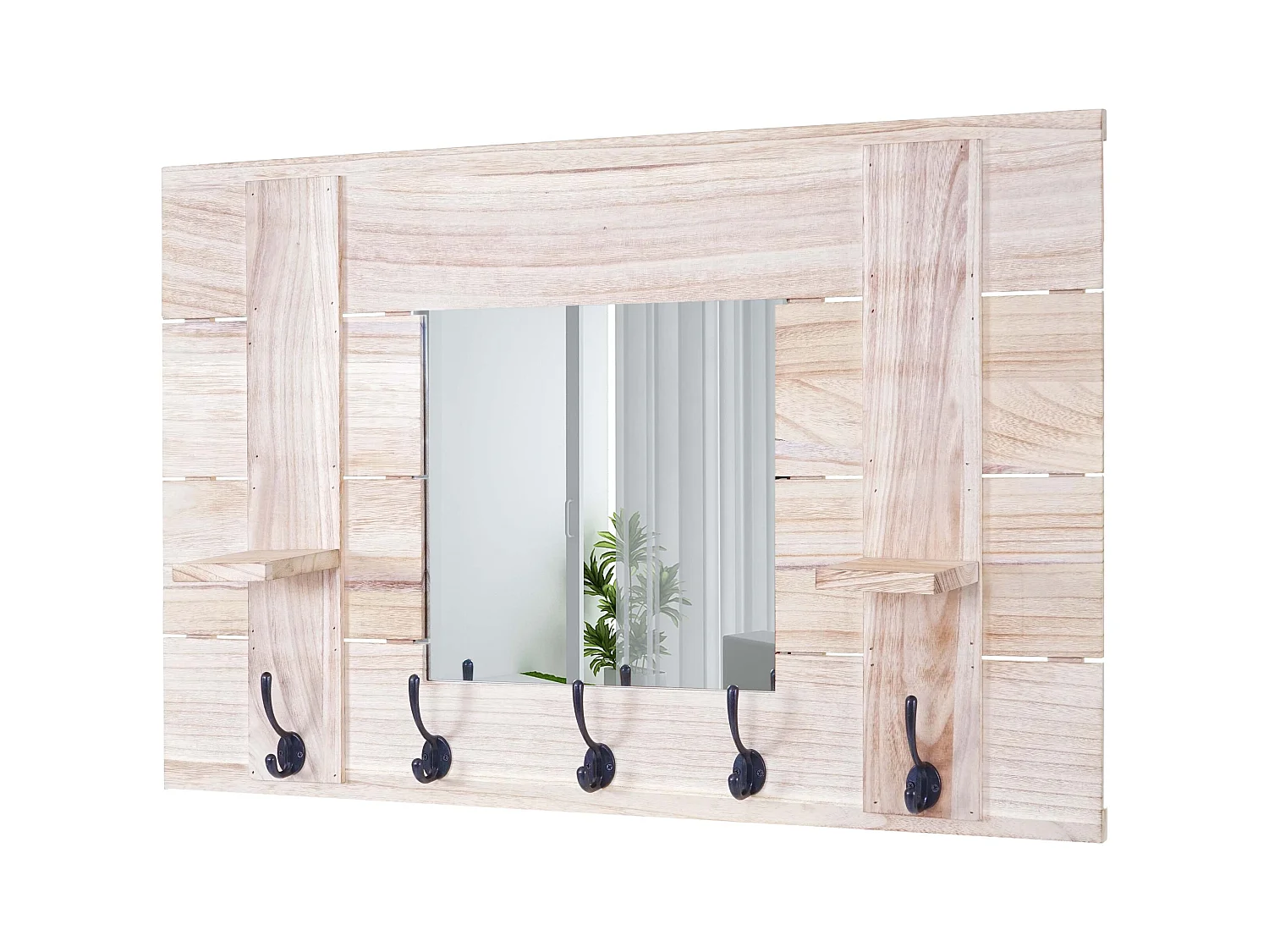 1x portemanteau mural miroir marron 67 x 10 x 97 cm 04_0008172