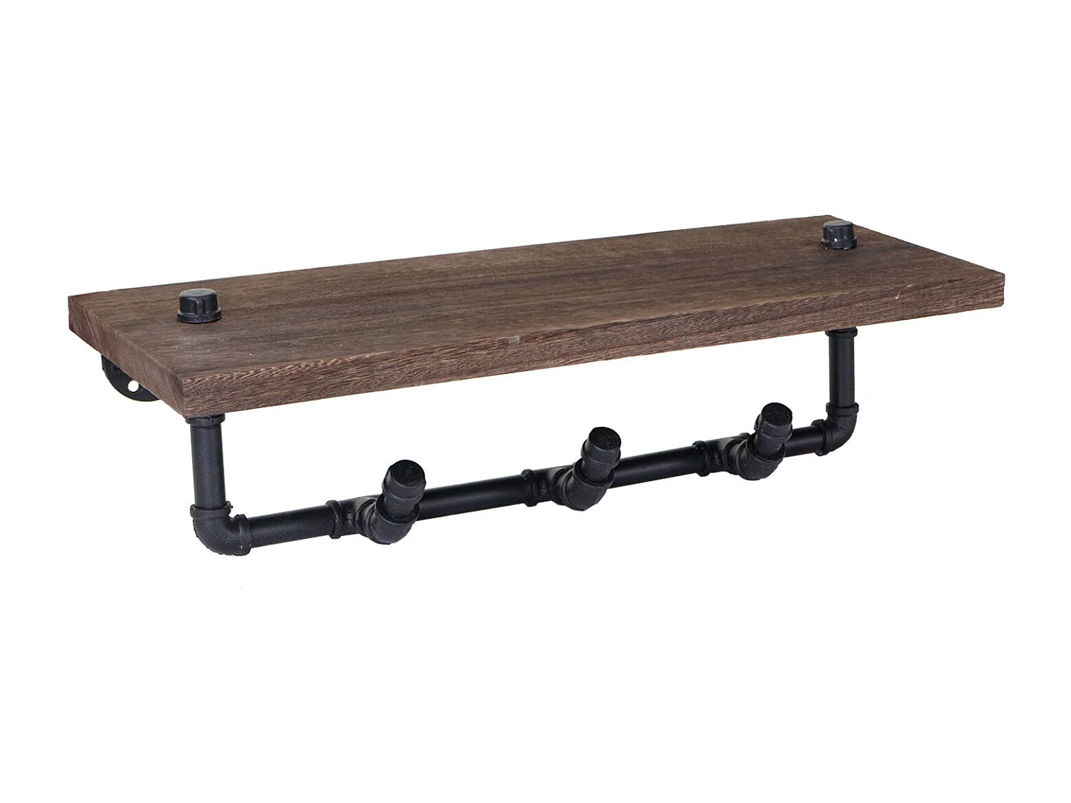 Porte-manteau mural avec 3 marron 60 x 25 x 16 cm 04_0000980