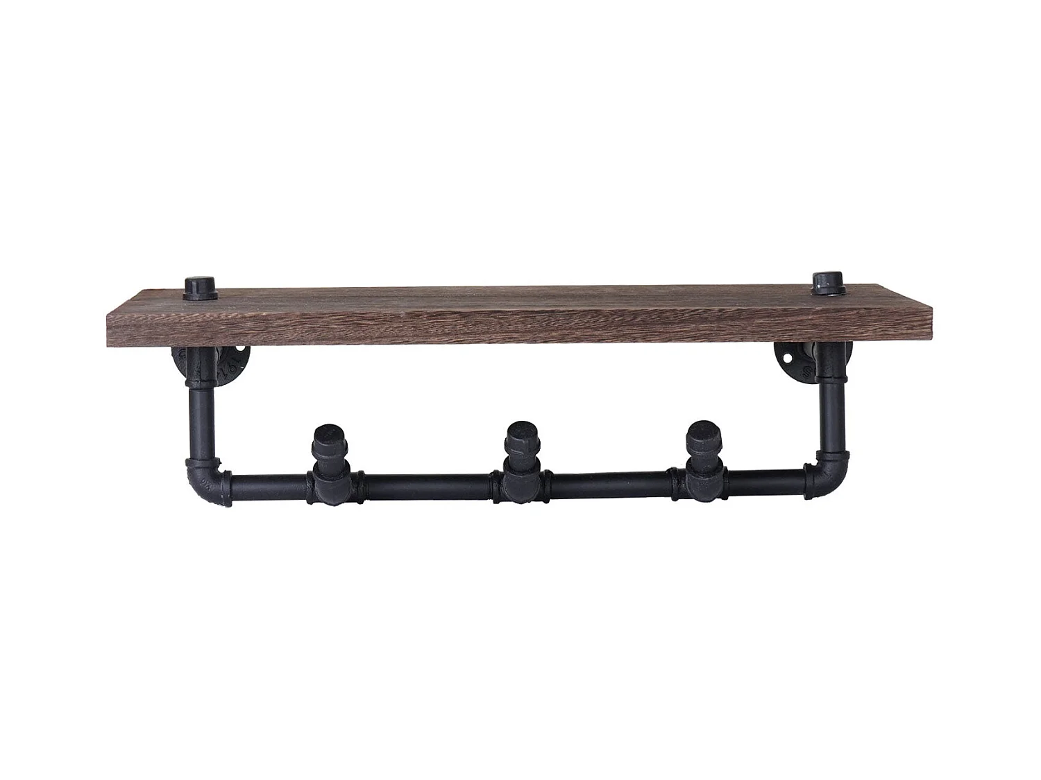 Porte-manteau mural avec 3 marron 60 x 25 x 16 cm 04_0000980