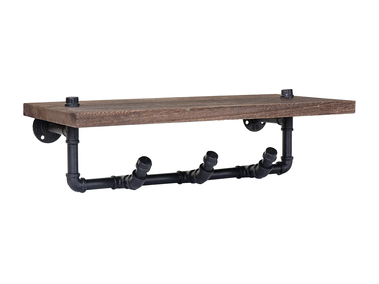 Porte-manteau mural avec 3 marron 60 x 25 x 16 cm 04_0000980