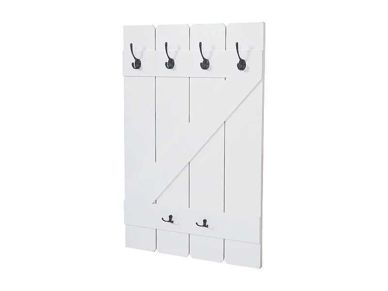 Porte-manteau mural panneaux décoratif blanche 60 x 10 x 91 cm 04_0001011