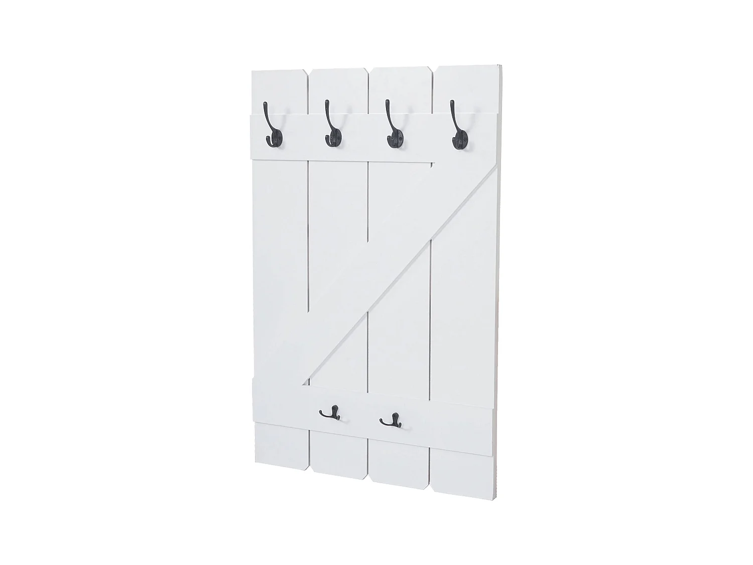 Porte-manteau mural panneaux décoratif blanche 60 x 10 x 91 cm 04_0001011