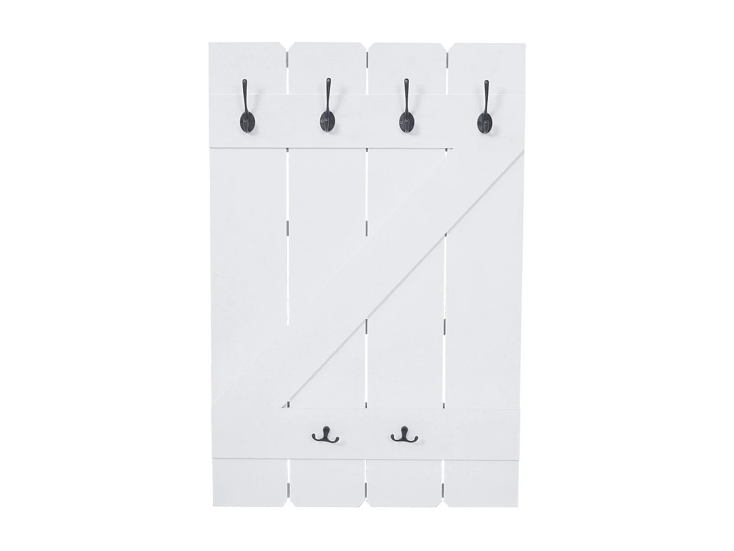 Porte-manteau mural panneaux décoratif blanche 60 x 10 x 91 cm 04_0001011