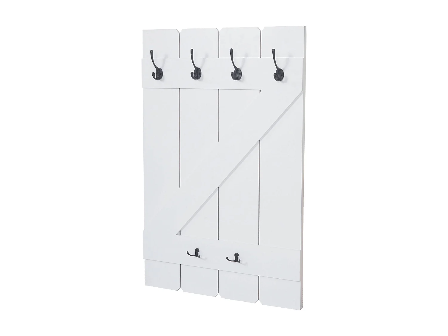 Porte-manteau mural panneaux décoratif blanche 60 x 10 x 91 cm 04_0001011