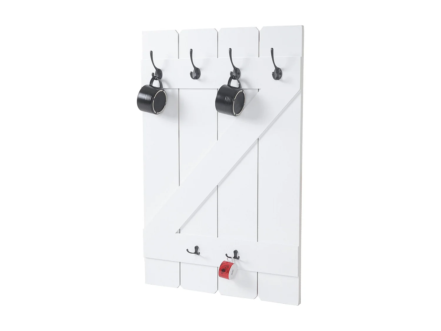 Porte-manteau mural panneaux décoratif blanche 60 x 10 x 91 cm 04_0001011