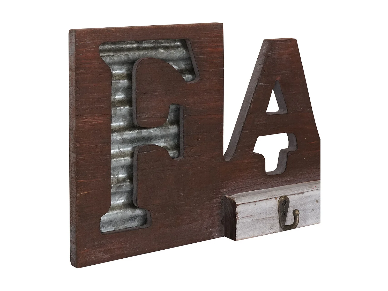 Porte-manteau mural Family avec métal marron 63 x 4 x 18 cm 04_0000977