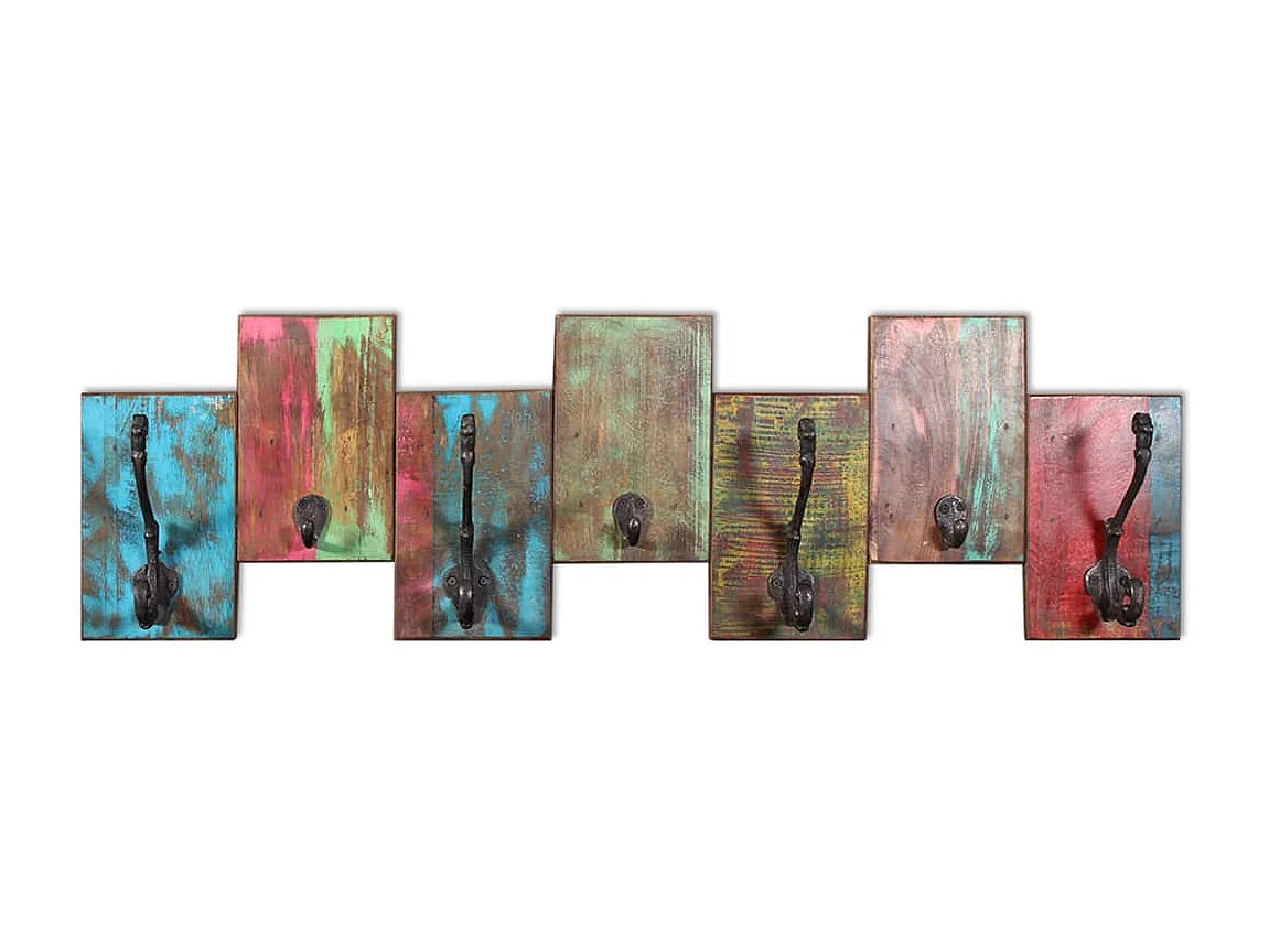 Porte-manteau avec 7 crochets bois marron 78 x 23 x 10 cm DEC024187