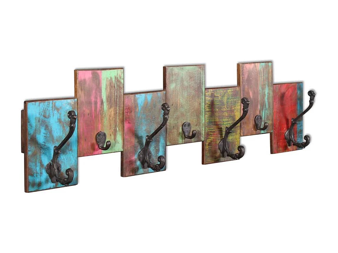 Porte-manteau avec 7 crochets bois marron 78 x 23 x 10 cm DEC024187