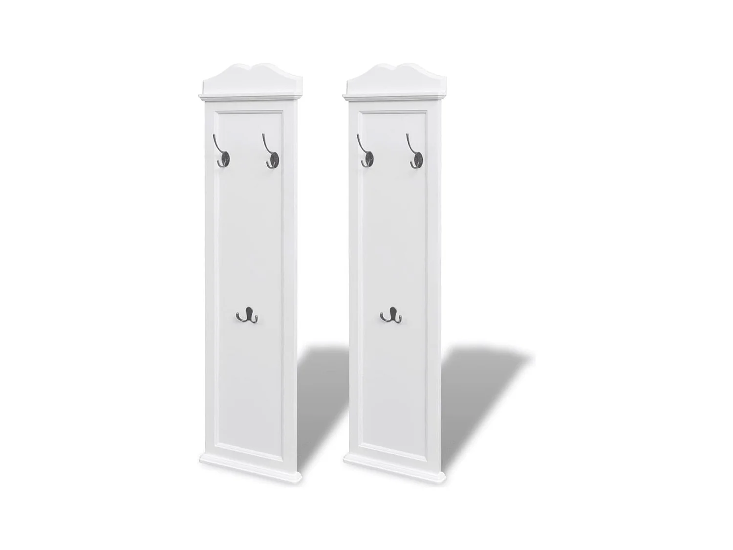Lot de 2 portemanteaux effet bois blanche 28 x 3 x 109 cm DEC024185