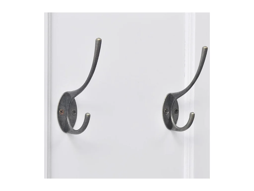 Lot de 2 portemanteaux effet bois blanche 28 x 3 x 109 cm DEC024185