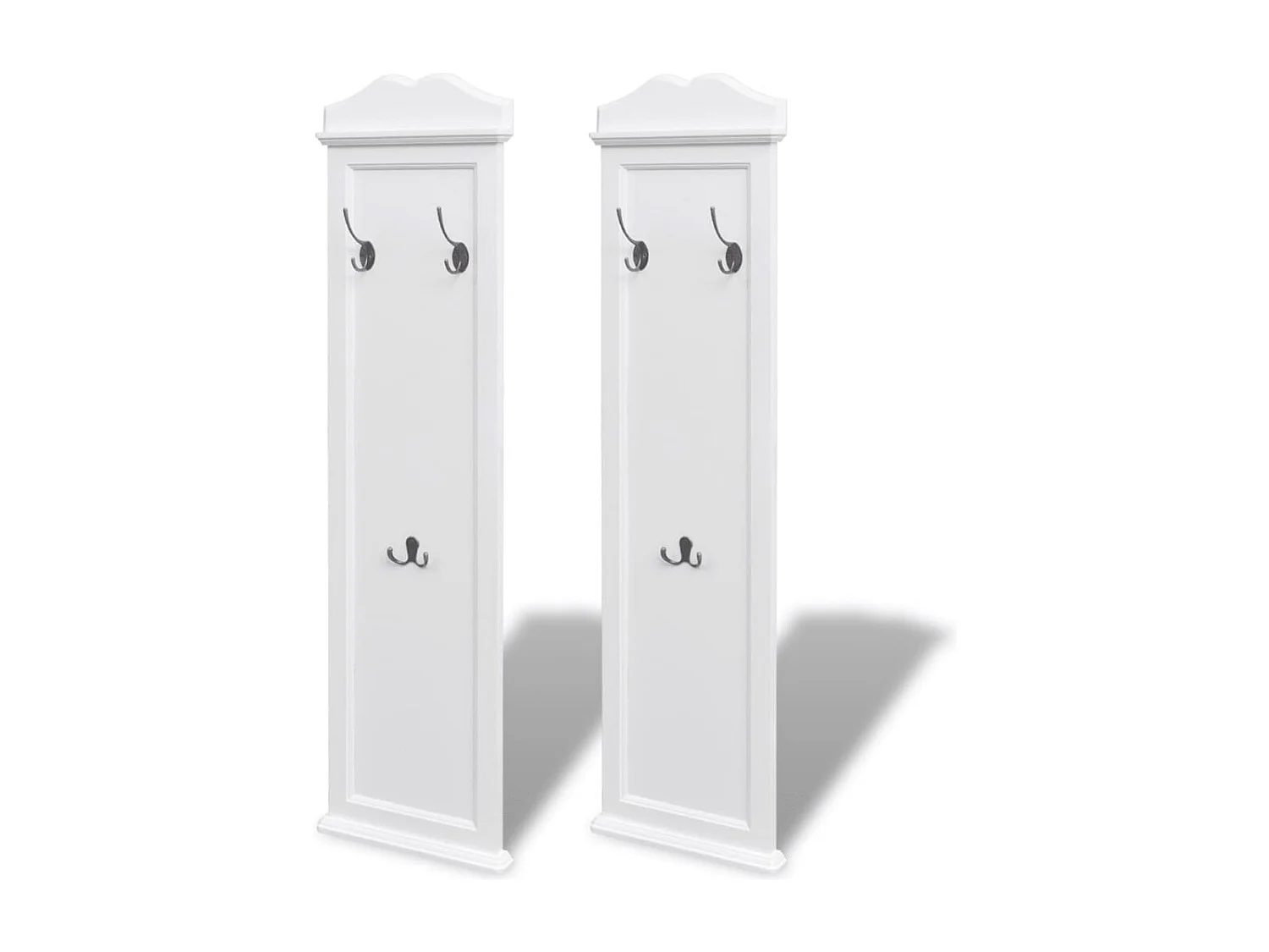 Lot de 2 portemanteaux effet bois blanche 28 x 3 x 109 cm DEC024185