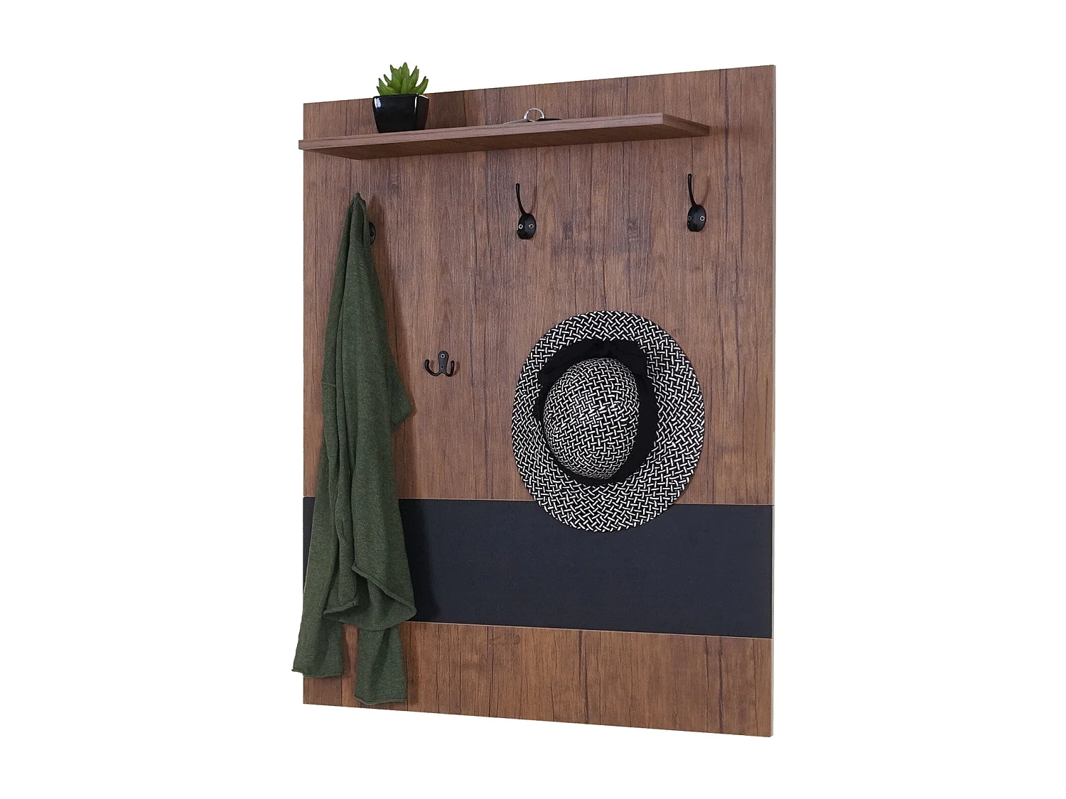 Porte-manteau mural panneau d'armoire beige 80 x 21.5 x 100 cm 04_0000972