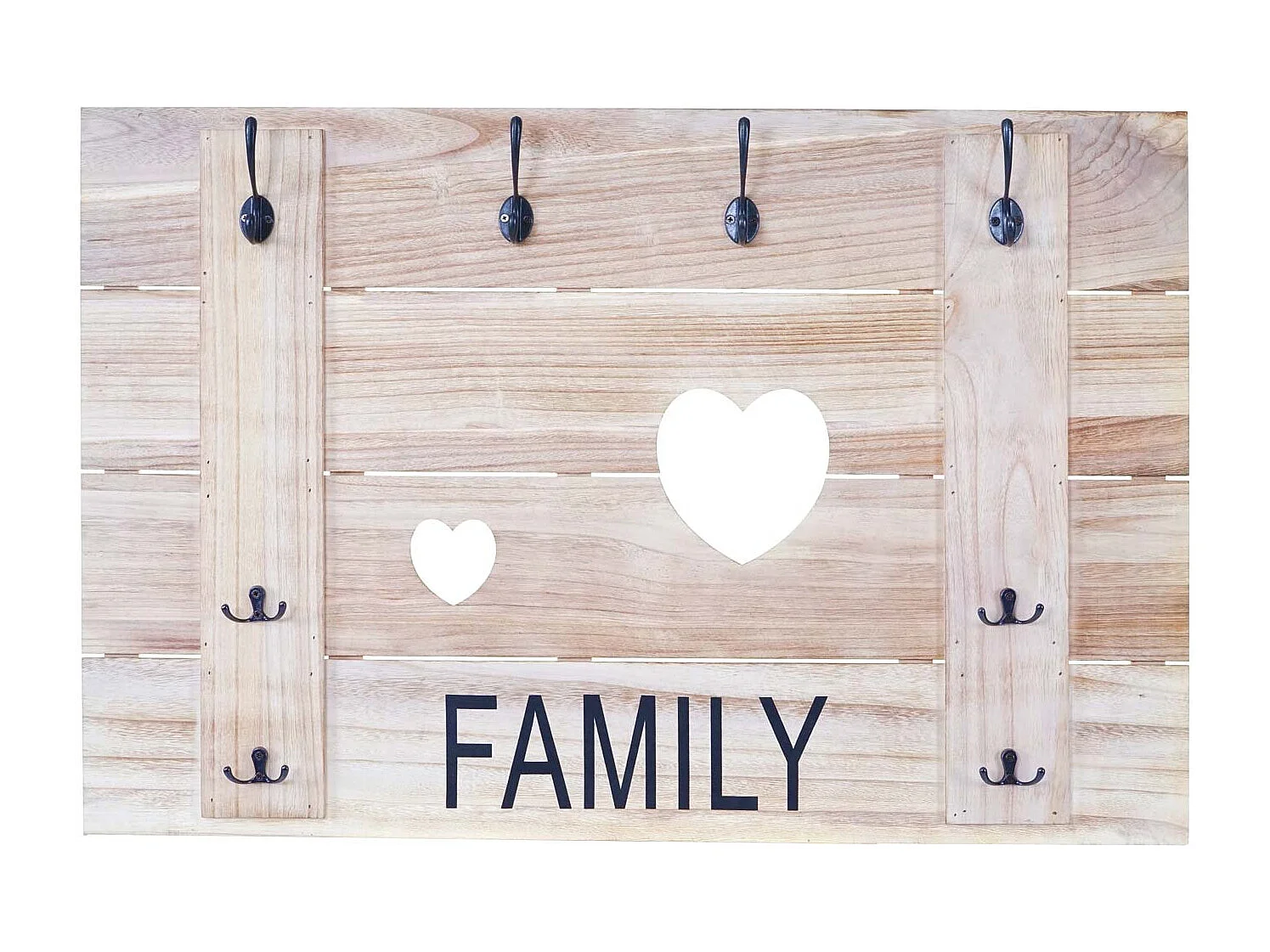 Porte-manteau mural family panneau bois marron 62 x 4 x 94 cm 04_0008175