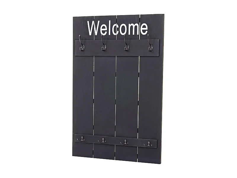 Porte manteau mural Welcome bois marron 60 x 8 x 91 cm 04_0001003