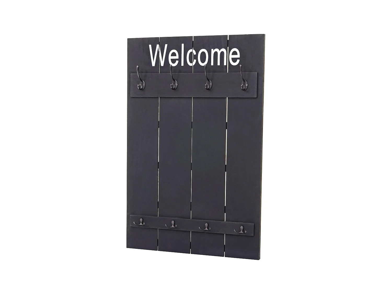 Porte manteau mural Welcome bois marron 60 x 8 x 91 cm 04_0001003